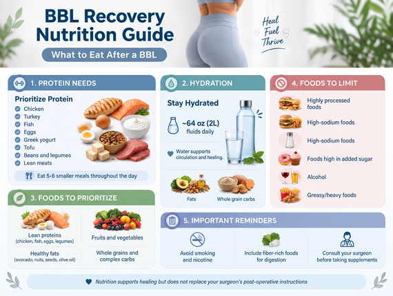 What to Eat After a BBL: Protein, Hydration, and Foods That Support Fat Graft Survival
