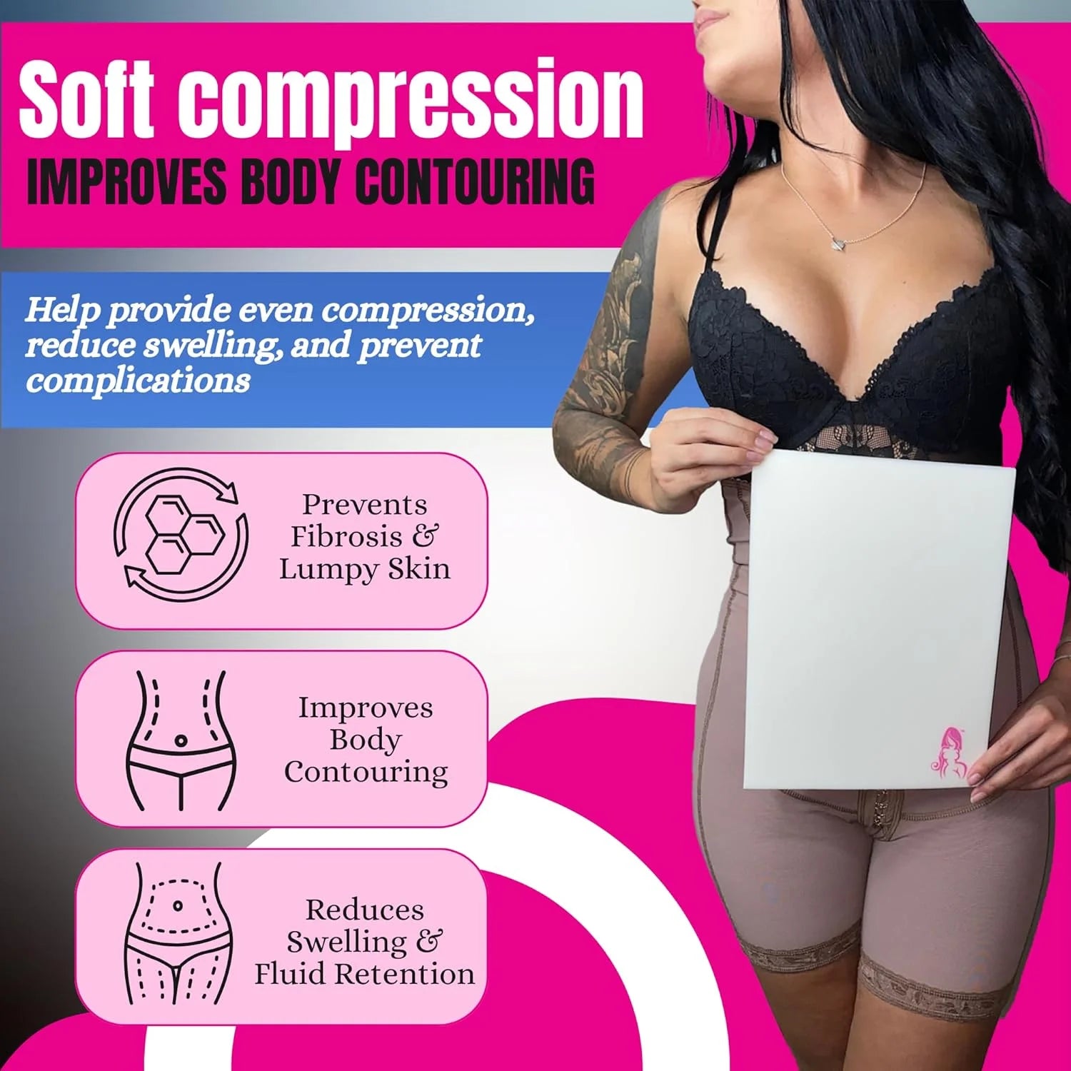 BBL pillow for sitting Kit 7-Piece BBL Pillow Recovery Bundle with ab Boards & Lipo Foam female urination device tabla abdominal después de cirugía 