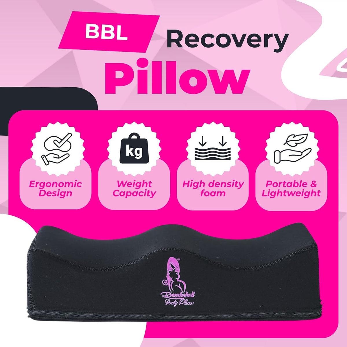 BBL Pillow + Compression Kit | 6-Piece Recovery Bundle with Boards & Lipo Foam 