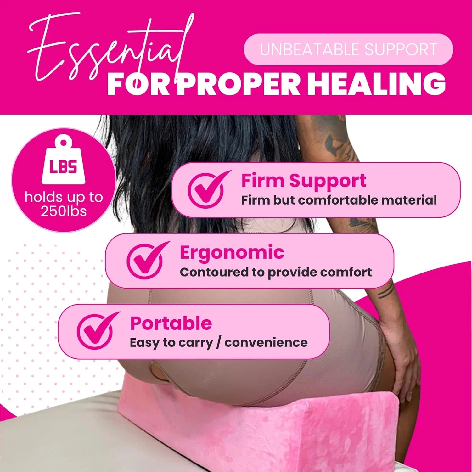 BBL Pillow + Compression Kit | 6-Piece Recovery Bundle with Boards & Lipo Foam 