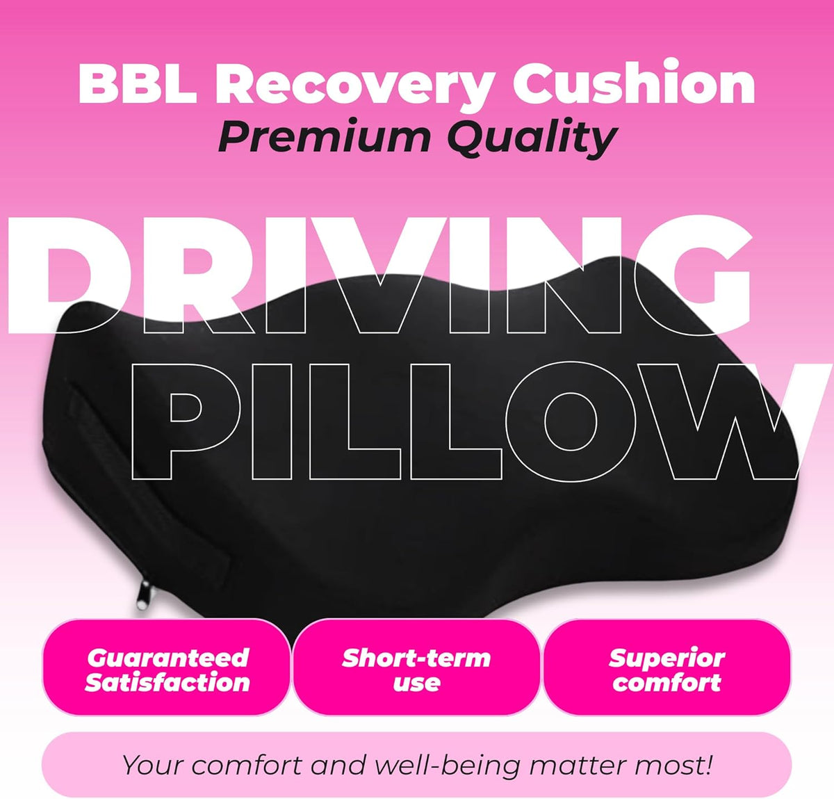 Patented BBL Car Pillow | Best Post-Surgery Driving Recovery Cushion - Bombshell Booty Pillow