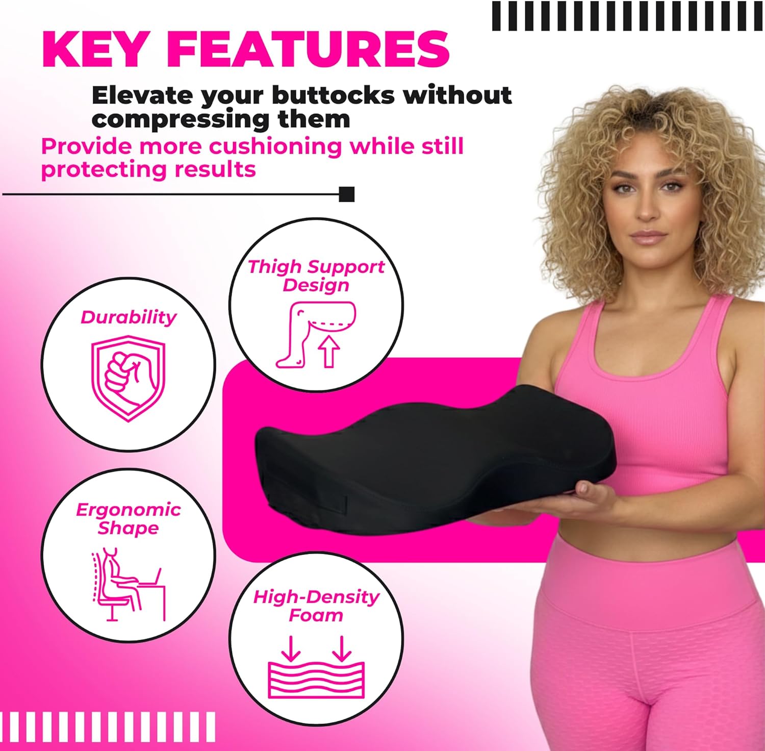 Patented BBL Car Pillow | Best Post-Surgery Driving Recovery Cushion - Bombshell Booty Pillow