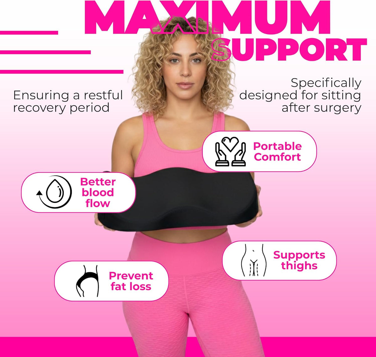 Patented BBL Car Pillow | Best Post-Surgery Driving Recovery Cushion - Bombshell Booty Pillow