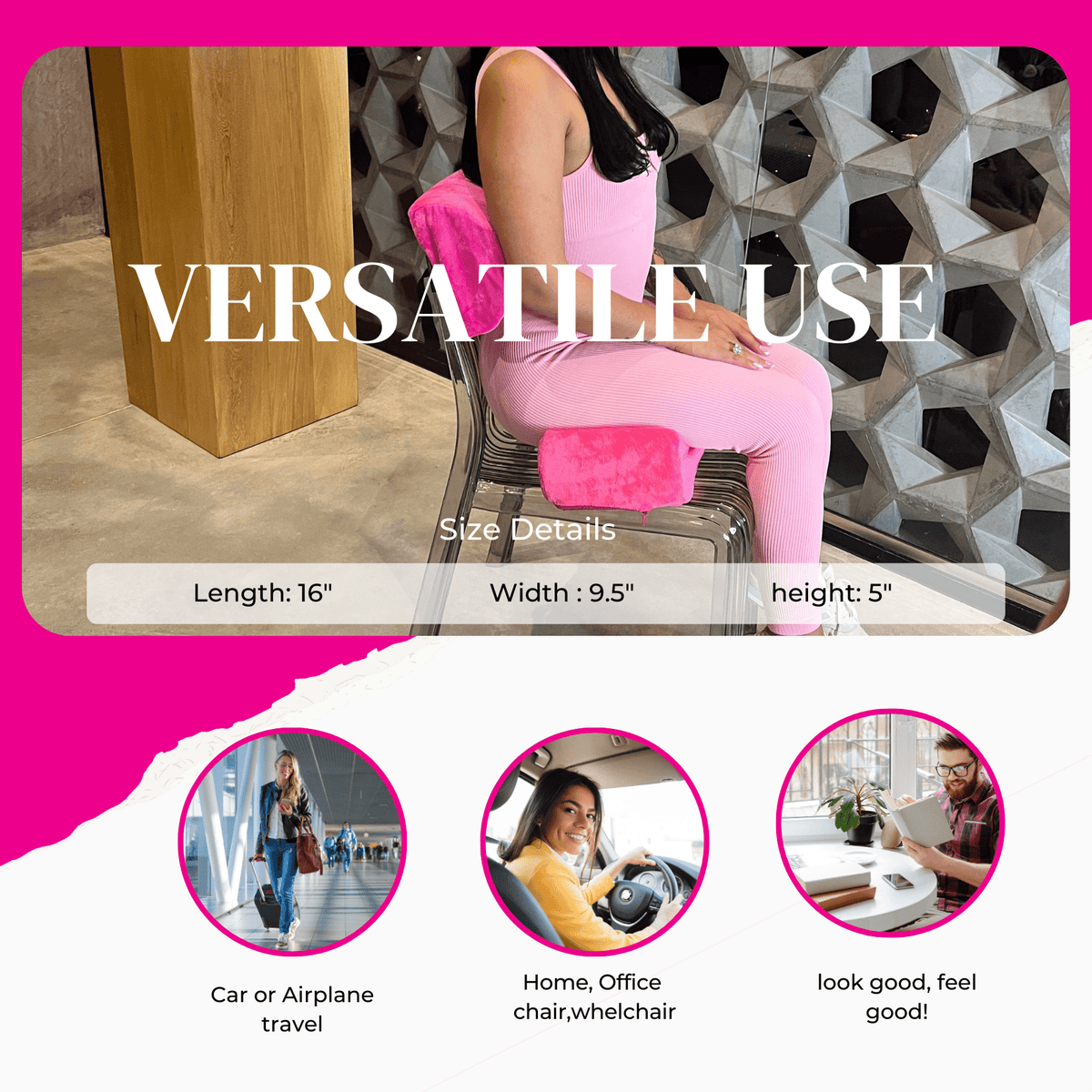 BBL Pillow After Surgery with Detachable Back Support Pillow, BBL Post Surgery Supplies and Lumbar Pillow 
