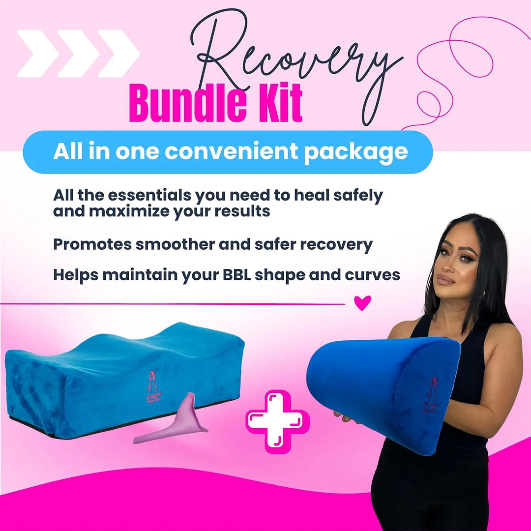 BBL Pillow After Surgery with lumbar support Back Support Pillow_BBL Post Surgery Supplies and Lumbar Pillow Blue