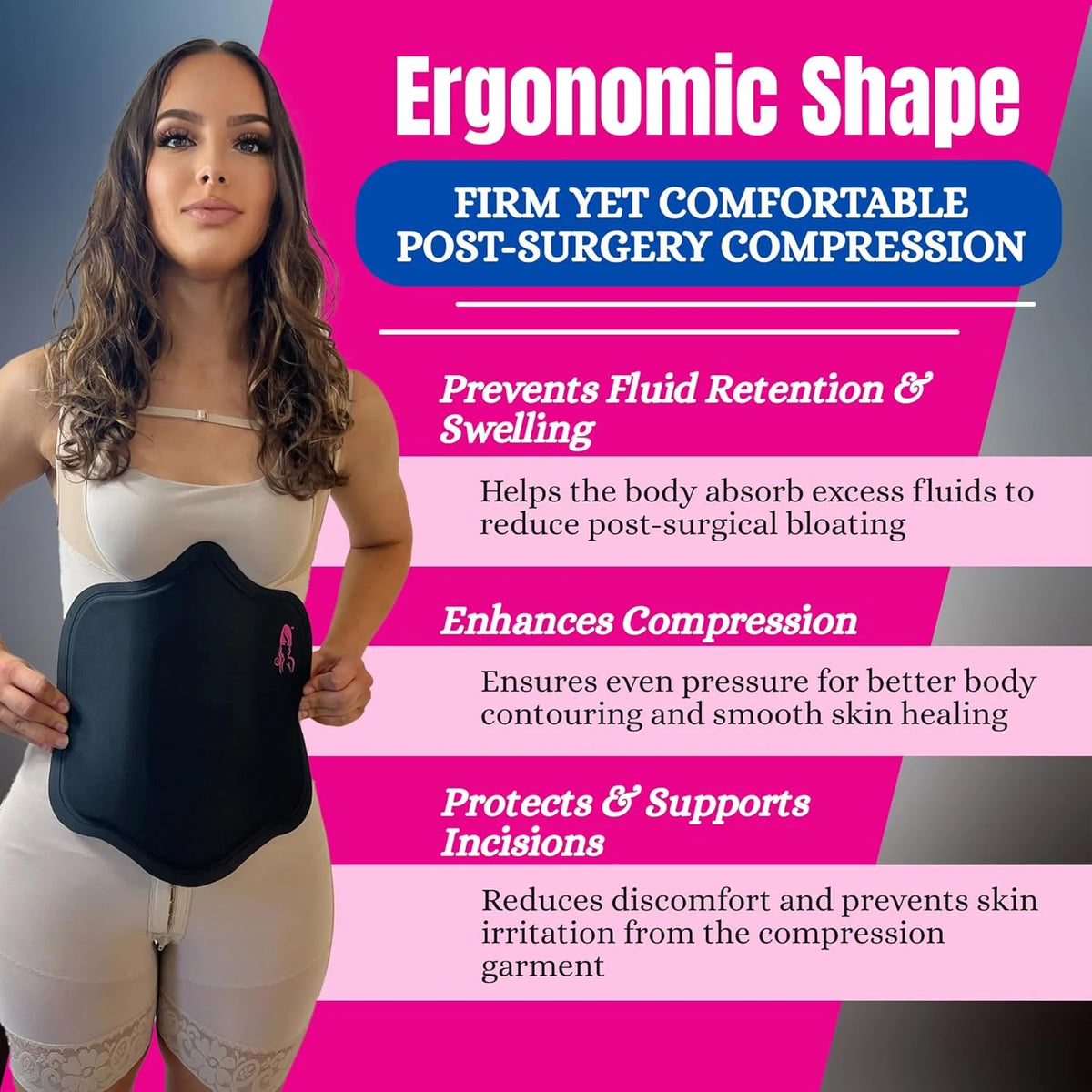 BBL_surgery pillow 7-Piece Recovery Bundle with abdominal Boards & Liposuction Foam lumbar board female urinal after surgery tabla abdominal post lipo Blue