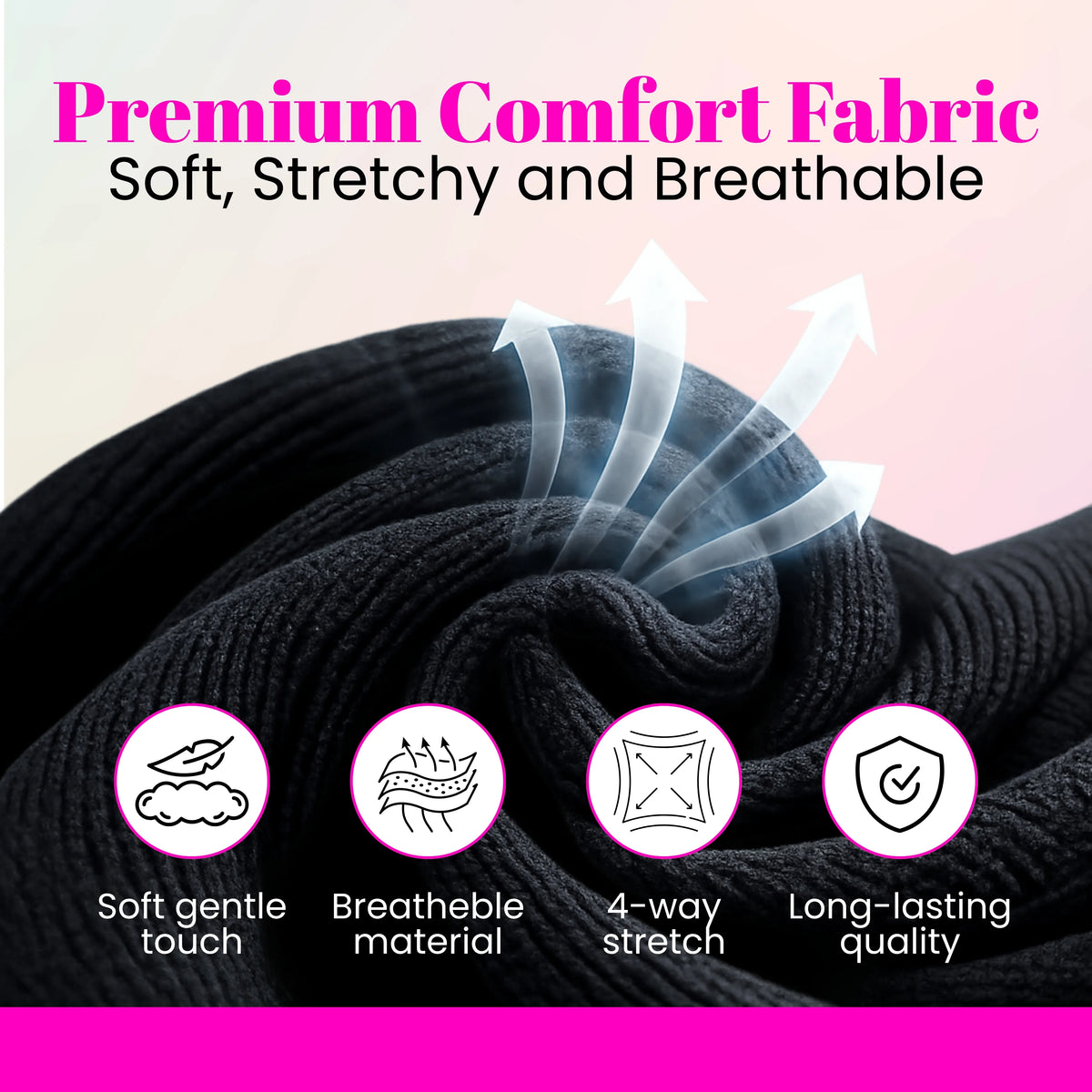 Pair of BBL zipper anti-embolism compression stockings black 