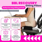 BBL Back Support Pillow Black on Chair – Enhanced Posture Reduced Back Strain Improved Comfort Post-Surgery Recovery 