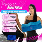 BBL Back Support Pillow Blue on Chair – Enhanced Posture Reduced Back Strain Improved Comfort Post-Surgery Recovery 