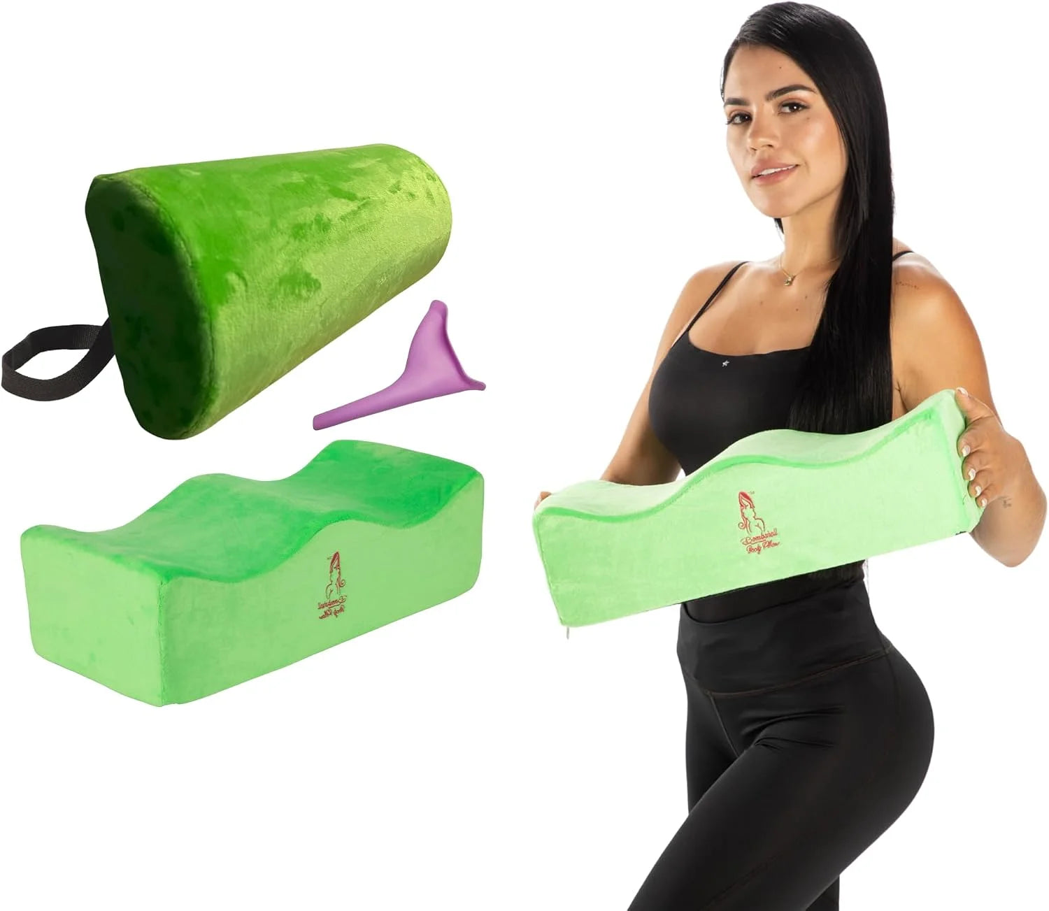 BBL Pillow After Surgery with Detachable Lumbar Back Support Green – Post-Surgery Butt Cushion and Backrest – Bombshell Booty Pillow 