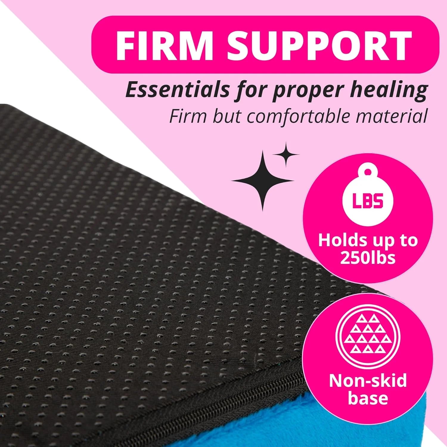 Blue BBL Pillow with Travel Bag – Portable Brazilian Butt Lift Post-Surgery Recovery Cushion for Travel 