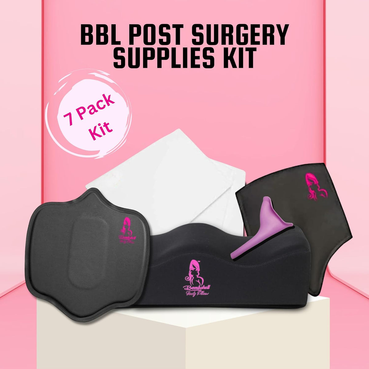 BBL Pillow + Compression Kit 7 Piece Recovery Bundle with Boards & Lipo Foam 