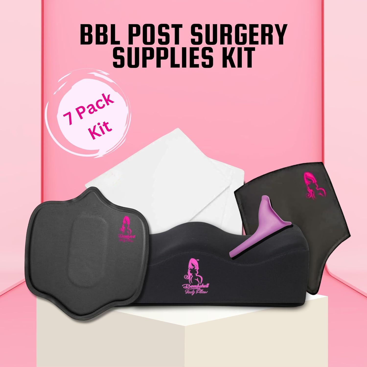 BBL Pillow + Compression Kit 7 Piece Recovery Bundle with Boards & Lipo Foam 