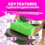 Green BBL Pillow Lifestyle Shot – Post-Surgery Brazilian Butt Lift Recovery Cushion for Sitting 