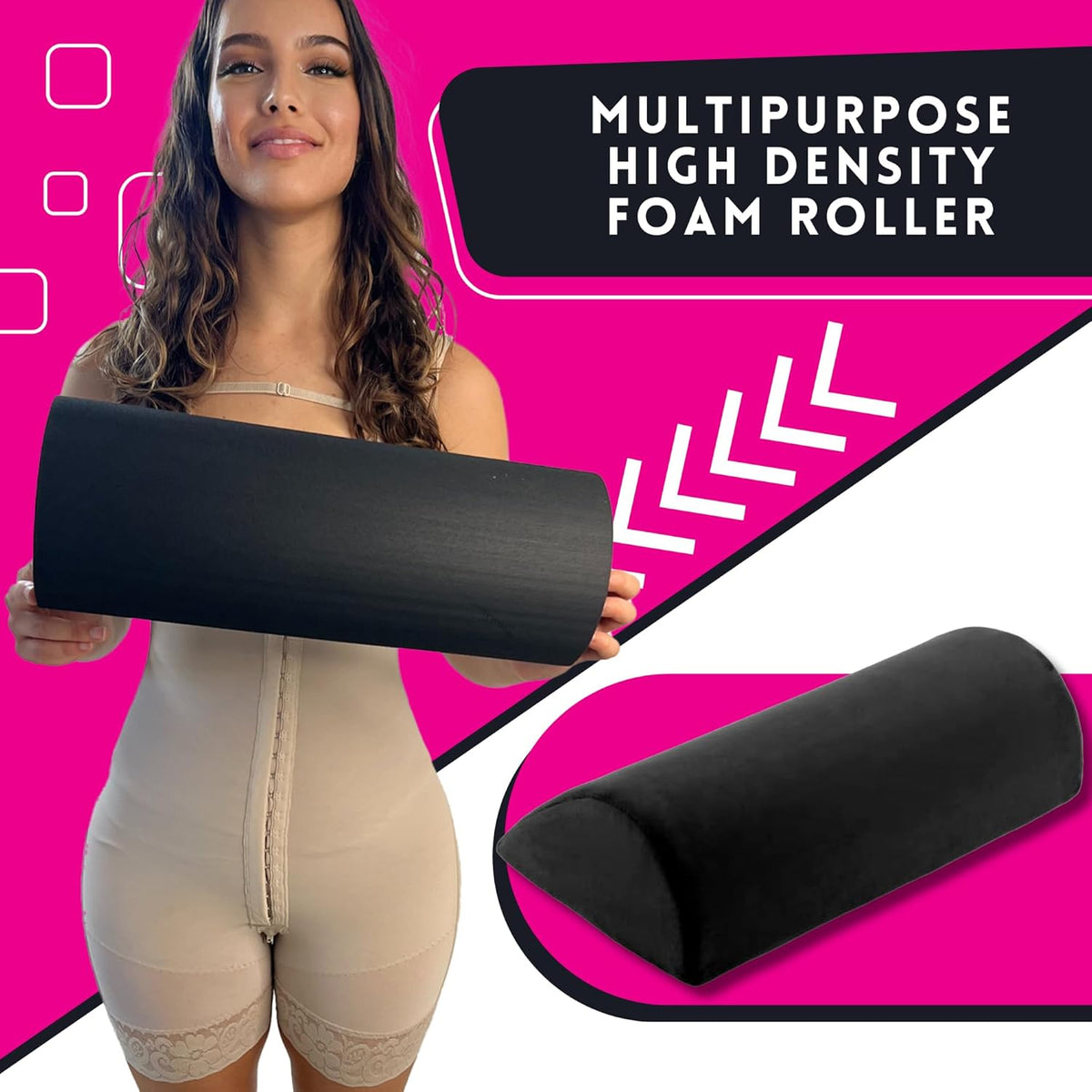 BBL Toilet Seat Riser Black Top View – D-Shaped Foam Post-Surgery Toilet Seat Cushion for BBL Recovery 