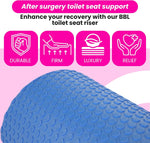 BBL Toilet Seat Riser Blue After Surgery Support – Durable Firm Luxury Relief Post-Surgery Cushion 