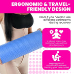 BBL Toilet Seat Riser Blue Dimensions – 15x5x4 Inches High-Density Foam Post-Surgery Recovery Cushion 