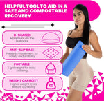 BBL Toilet Seat Riser Blue Features – D-Shaped Anti-Slip Portable High Weight Capacity Post-Surgery 