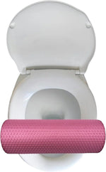 BBL Toilet Seat Riser Pink Front View – D-Shaped High-Density Foam Post-Surgery Recovery Cushion 