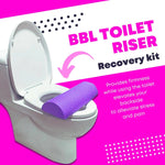 BBL Toilet Seat Riser Purple Front View – D-Shaped High-Density Foam Post-Surgery Recovery Cushion 