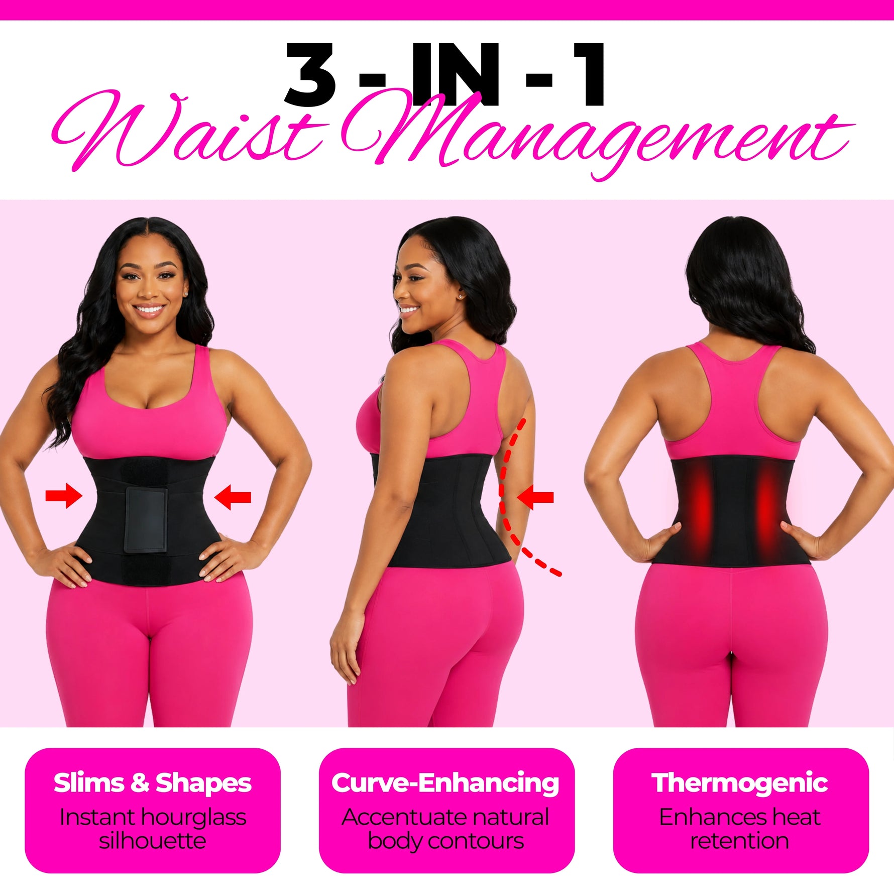 High compression waist trainer for tummy control, waist trimming, and hourglass figure
