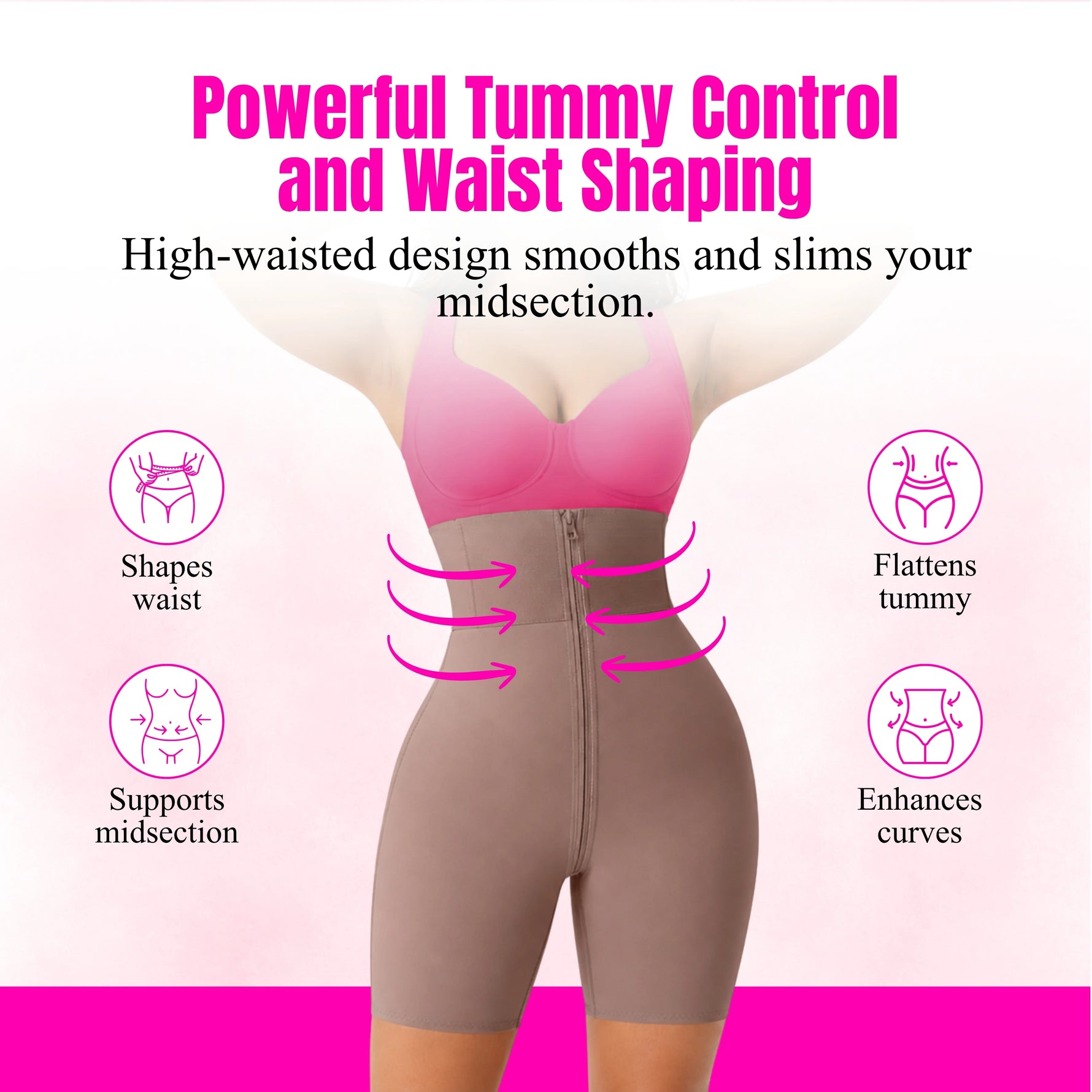 High-waist shapewear shorts made with comfortable all-day wear breathable and soft stretch fabric