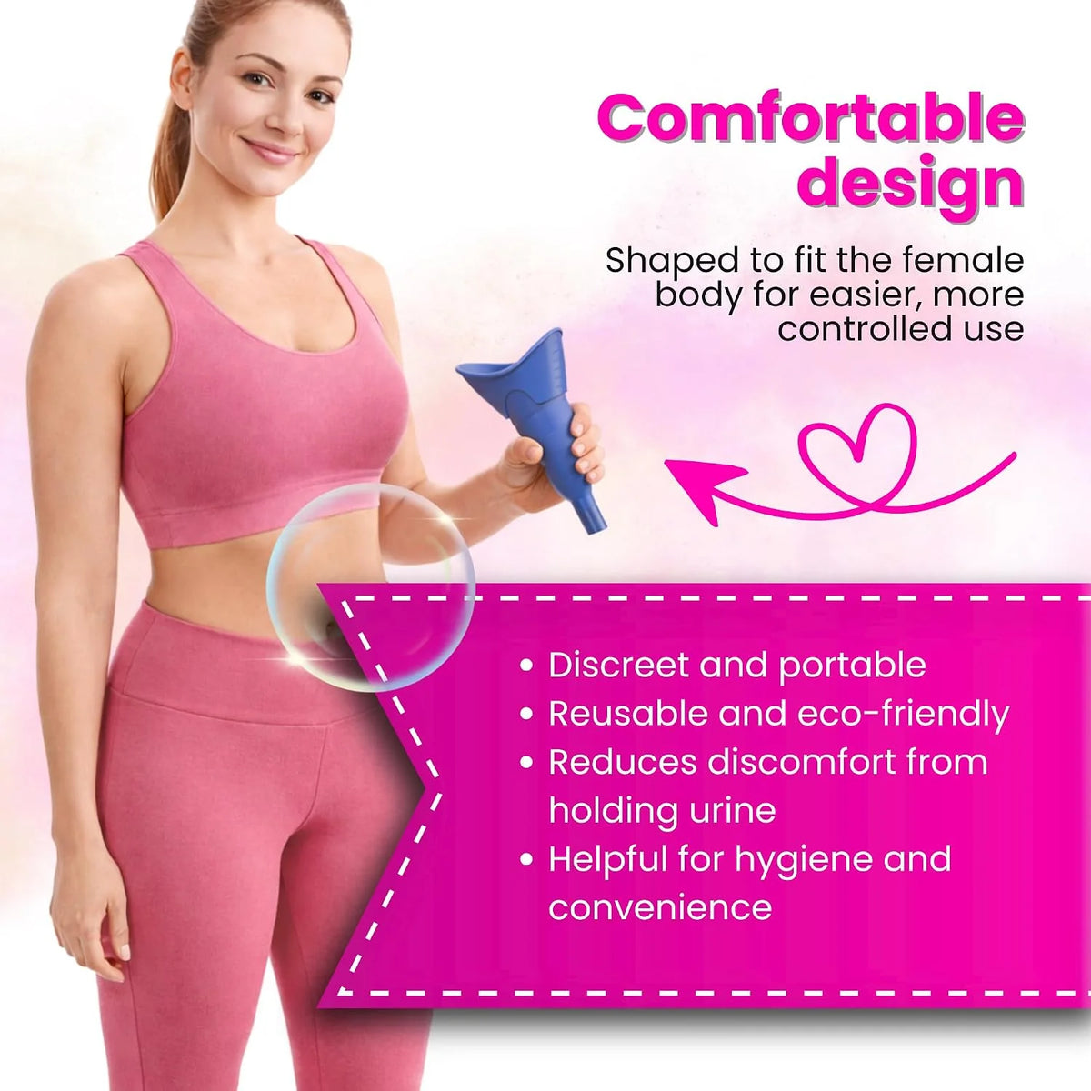 Compact collapsible female urinal size comparison – fits in purse, backpack, or glovebox for on-the-go use Blue 