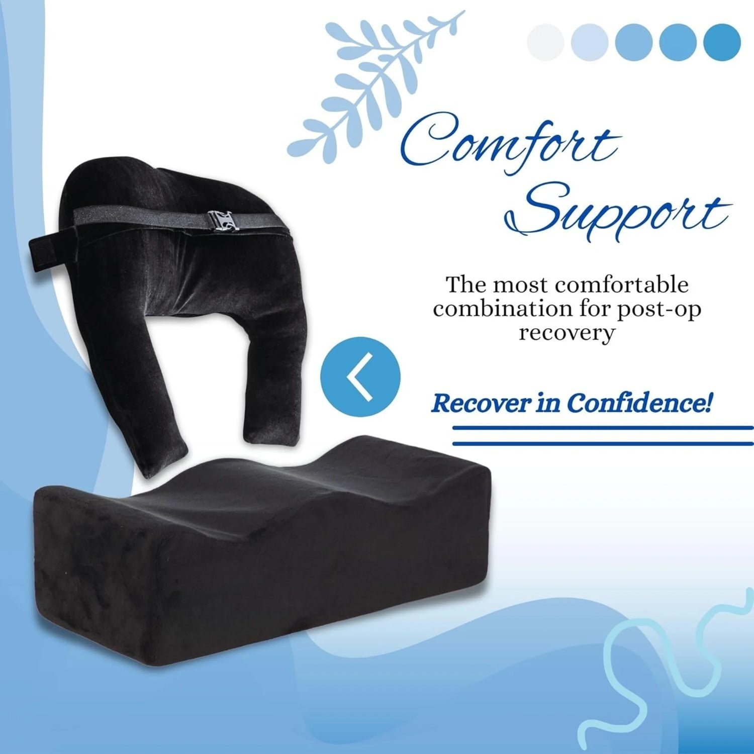 BBL Pillow with Back Support Cushion | Patented BBL Recovery Set