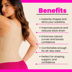 Benefits of women's waist trainer corset – instantly shapes waistline, improves posture, enhances curves, comfortable all-day wear