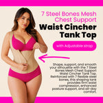 Size guide for women's waist trainer corset shapewear with zipper and adjustable straps