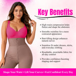 Front zipper closure with inner hook detail on zip-up high-waist shapewear shorts for secure fit